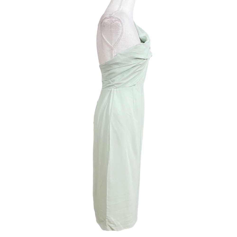 REISS RIANA PASTEL MINT ONE SHOULDER FORMAL COCKTAIL SHEATH DRESS - 0 - Picture 4 of 13